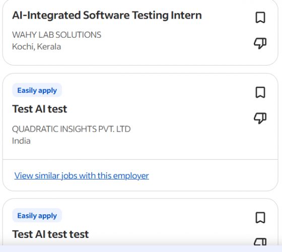 AI Testing & Automation internship jobs in Dammam