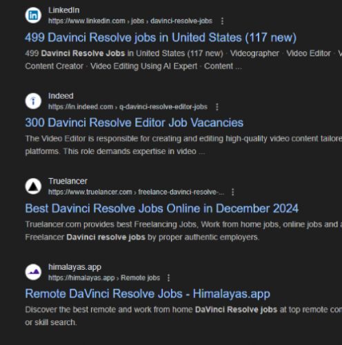 Davinci Resolve internship jobs in Al Khobar