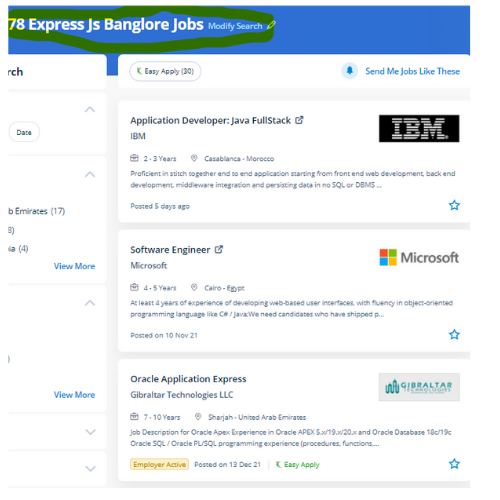Express JS internship jobs in Dammam