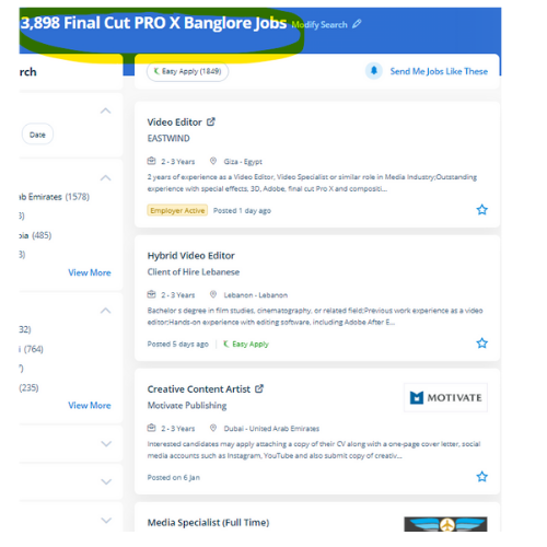 Final Cut Pro X internship jobs in Taif