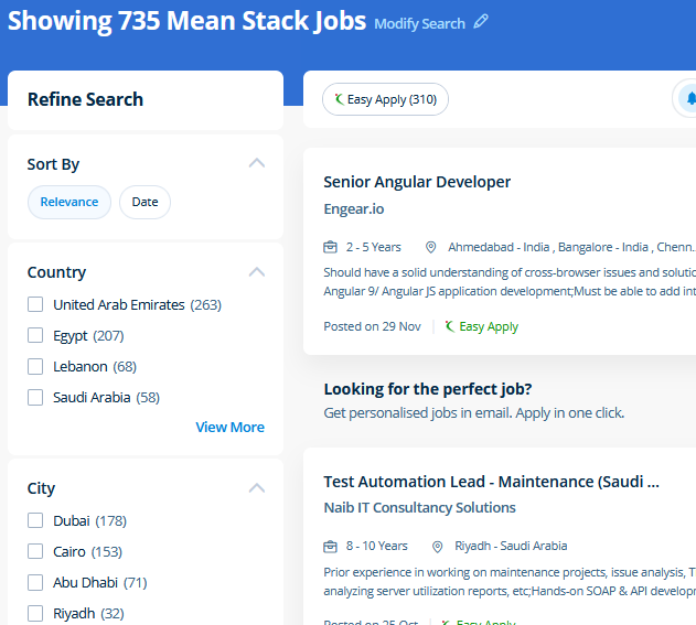 Mean Stack Development internship jobs in Riyadh