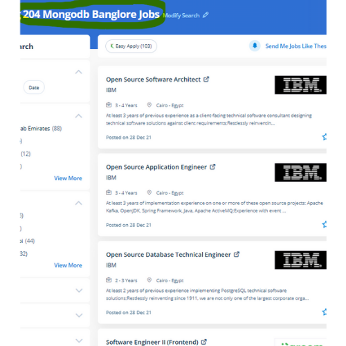MongoDB internship jobs in Riyadh