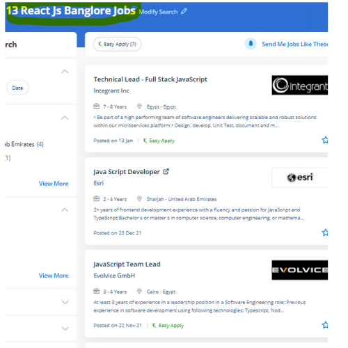React JS internship jobs in Jeddah